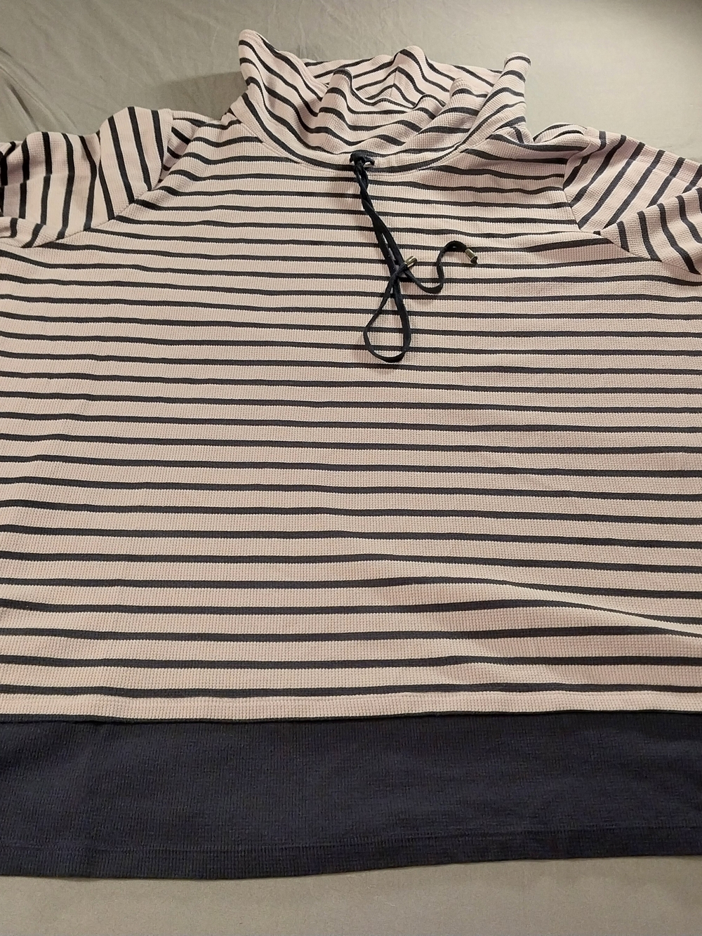 Denim & Co Active striped waffle knit top 5X #460